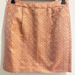 NEW J Crew Rose Gold Jacquard Mini Skirt Size 0
